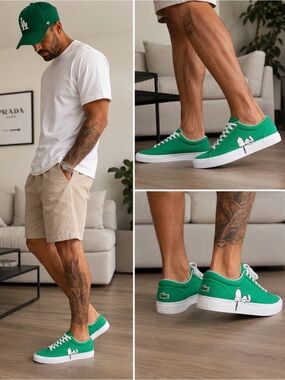 Lacoste Green  Sneakers with White Trim
